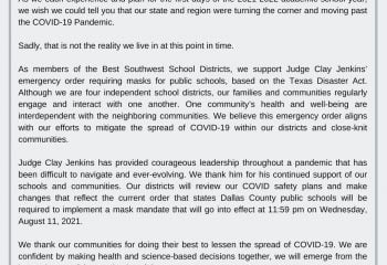 Judge Jenkins Executive Order Requires Face Masks In Dallas County Public Schools