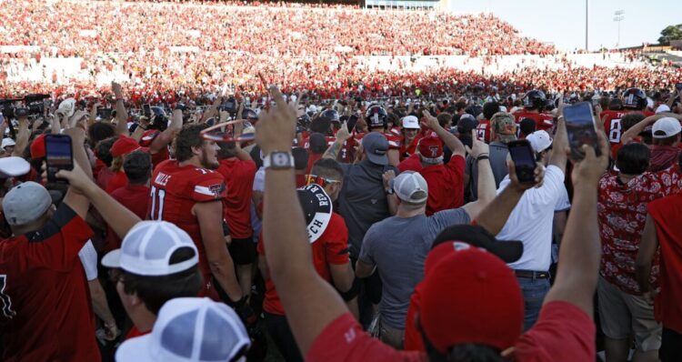 Texas Tech fined for field storming when Texas player shoved 1